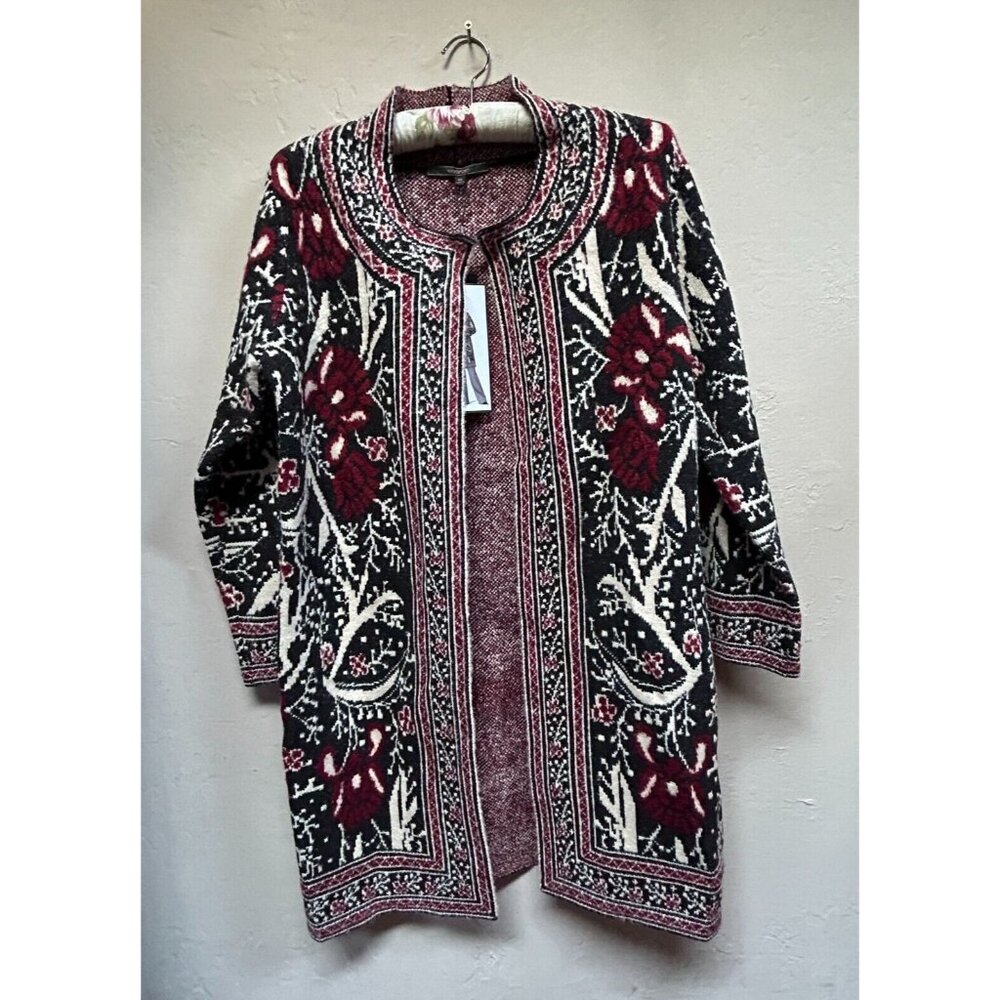 Maxsport Womens Duster Cardigan Sweater Open Front Boho Multicolor XS New $328